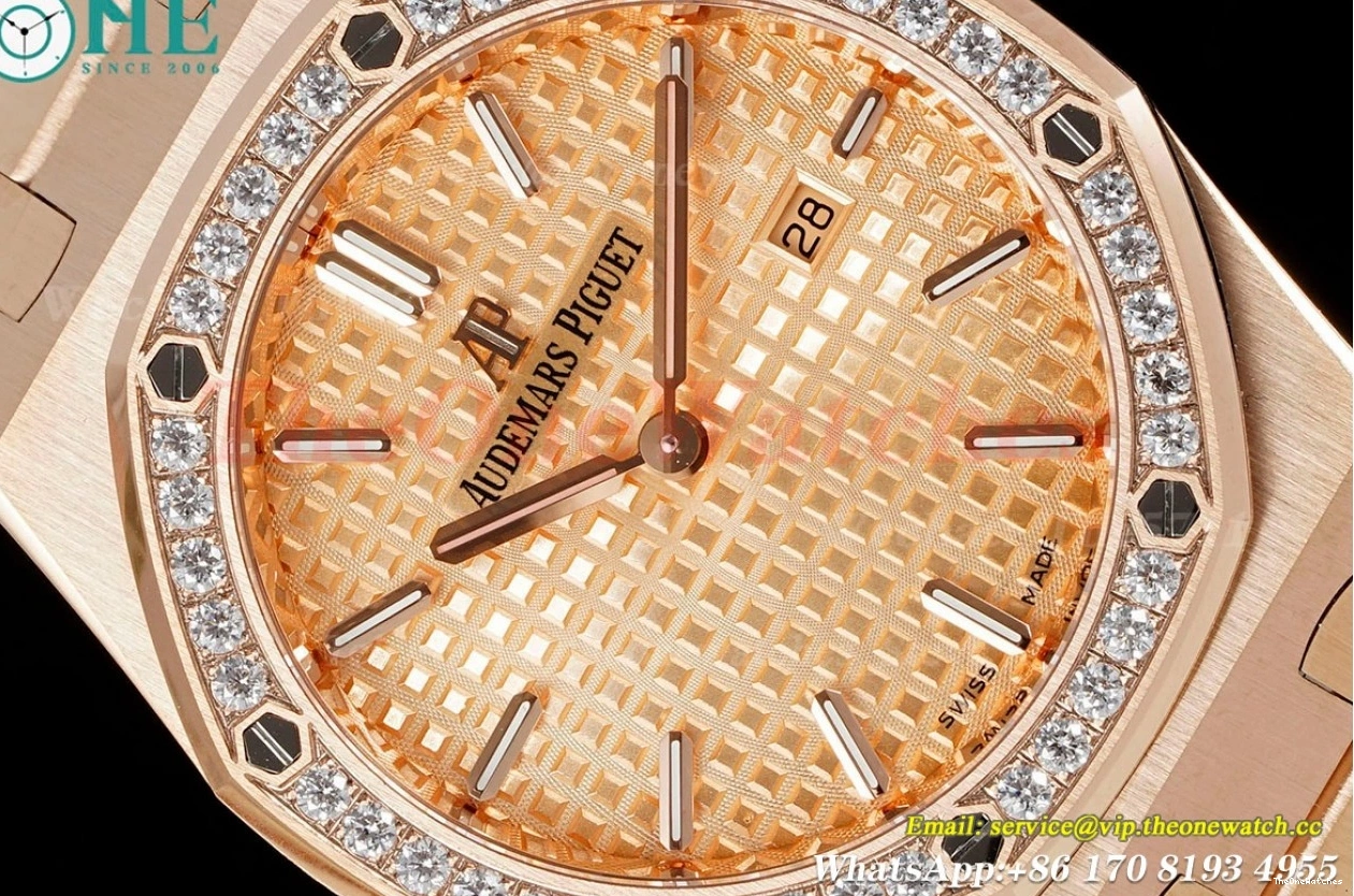 Qtz ZF Oak 67651 Dia Swiss RG 33mm Royal Gold Ladies RG 0430